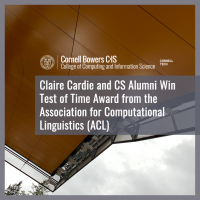 Claire Cardie and CS Alumni Win Test of Time Award from the Association for Computational Linguistics (ACL)