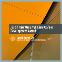Justin Hsu Wins NSF Early-Career Development Award