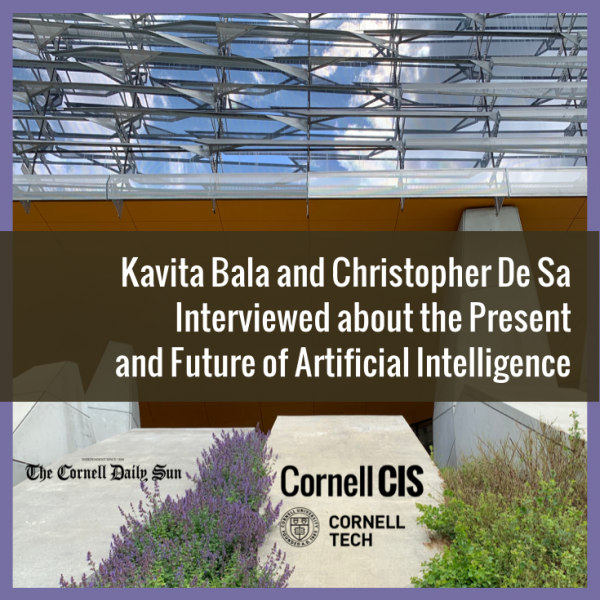 Bala and De Sa Interviewed about AI
