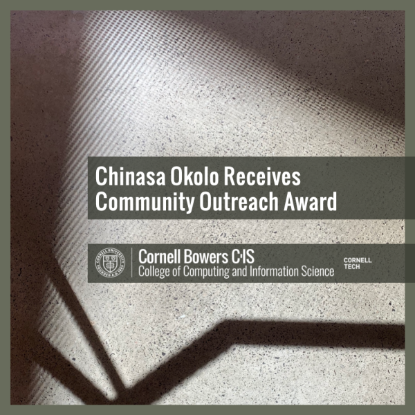 Chinasa Okolo Receives Community Outreach Award