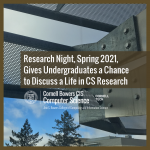 Research Night, Spring 2021, Gives Undergraduates a Chance to Discuss a Life in CS Research